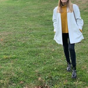 White Genuine leather jacket/coat